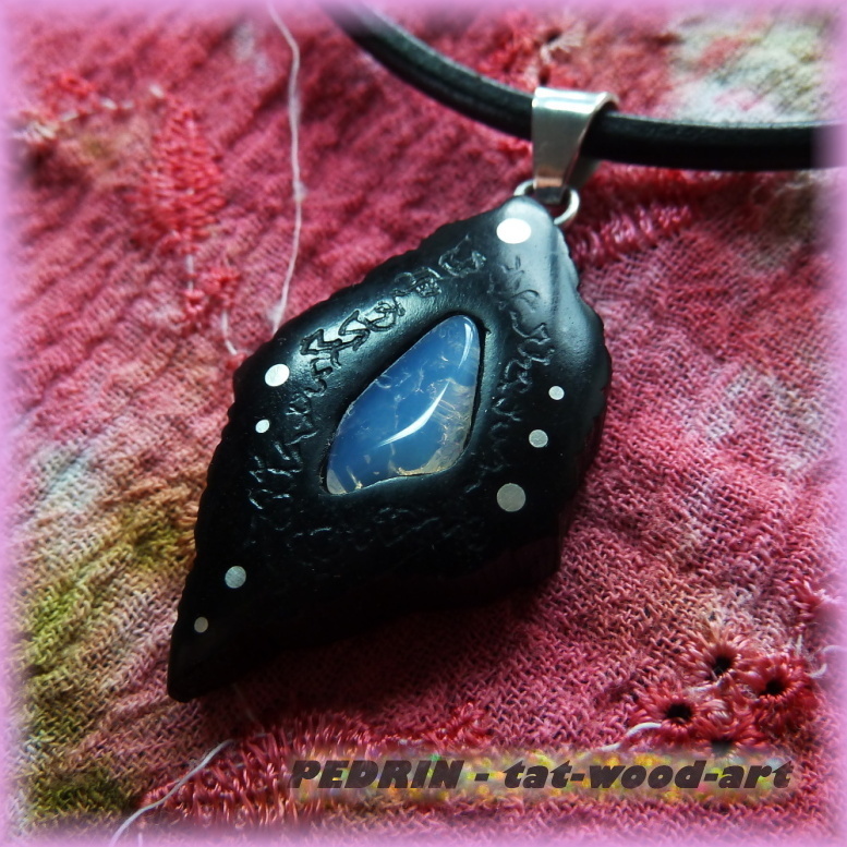 NECKLACE NH-219 - EBONY - OPAL Mexiko