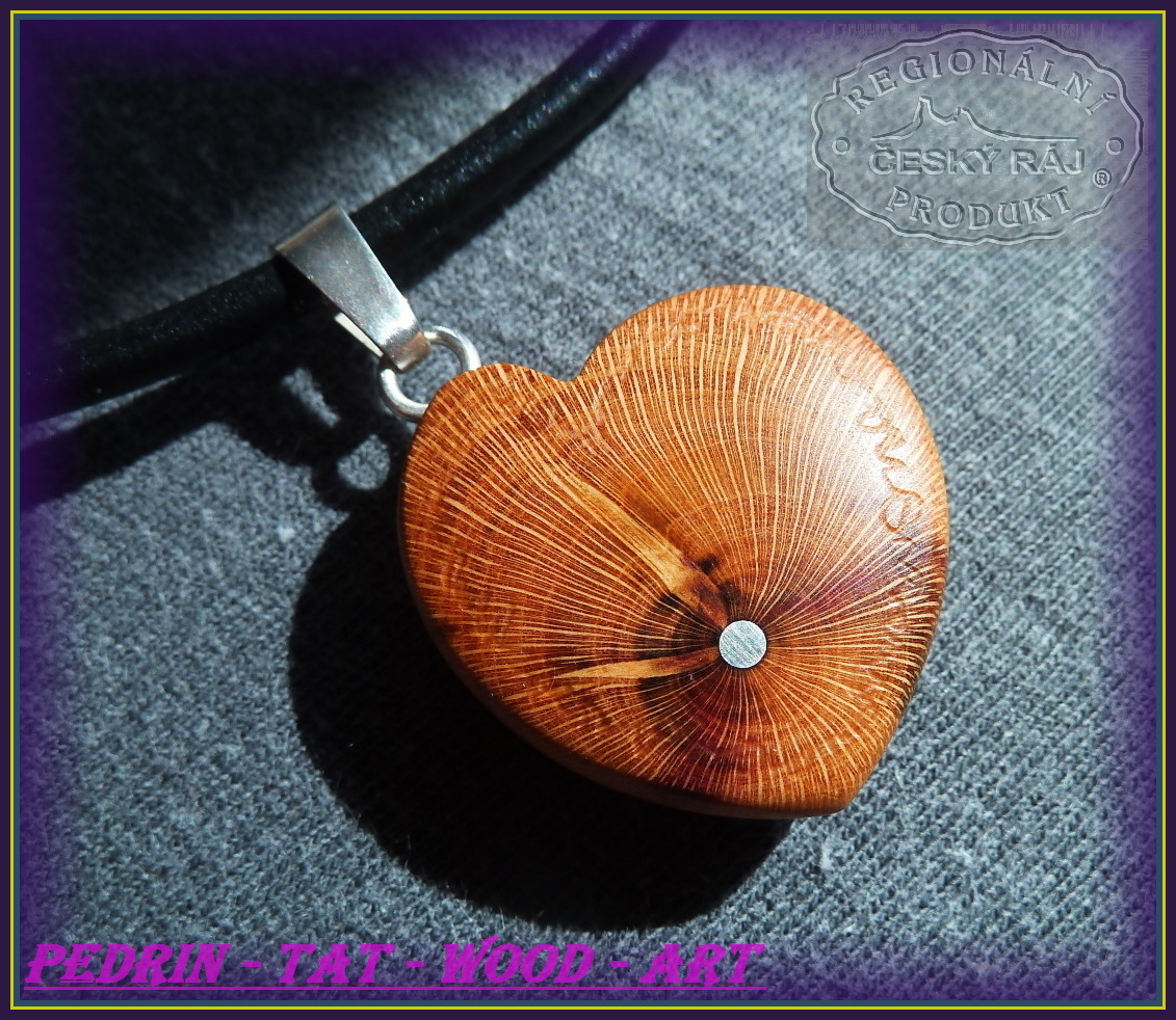 NECKLACE NH-261 HEART 5 - PRUNUS - doubleface