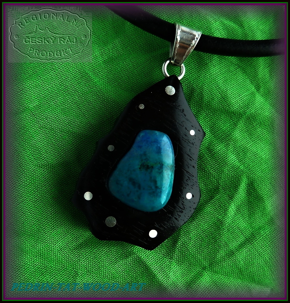 NECKLACES NH-316 GRENADILL - CHRISOCOLLA