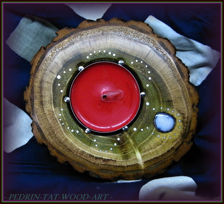 CANDLESTICK SV-027 ACACIA wood - AGATE 1.