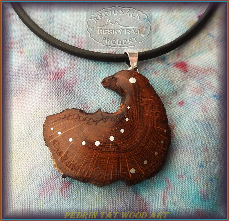 WOODEN NECKLACE NH-437 OAK wood